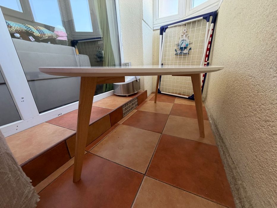 LEJRE Măsuță cafea LEJRE 60x120 alb/stejar natur Predare ÎN BUCURESTI