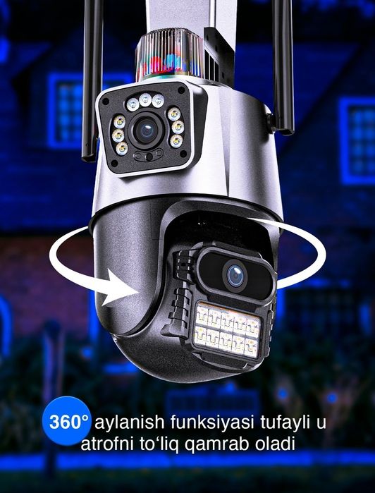 Kuzatuv kamera 360 gradus xarakatga aktiv