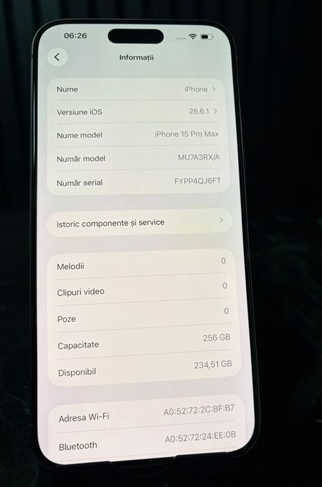 Noble Amanet - iPhone 15 Pro Max - 256 GB - baterie 100%