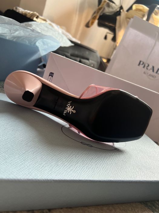 Sandale Prada mules leather plexiglass Alabastro