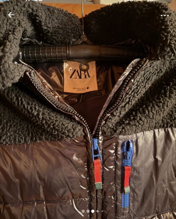 Geaca ZARA cu maneci din blana artificiala