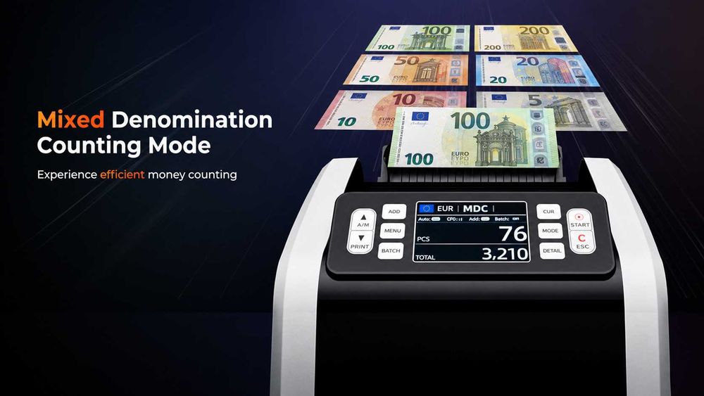 ЕЦБ тествана професионална банкнотоброячна машина AL-N60D CIS Dual Display EUR USD   и др .