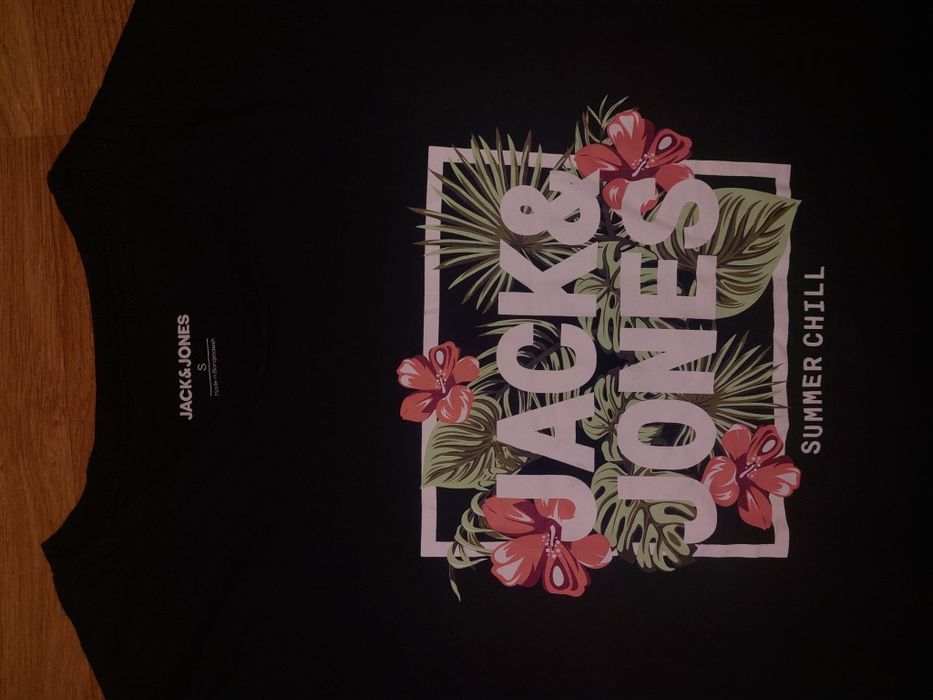 Tricou Jack & Jones – negru, cu imprimeu floral