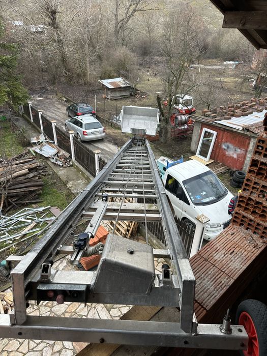 Качване на строителни материали Строителен Асансьор Мобилен Хаспел 30м