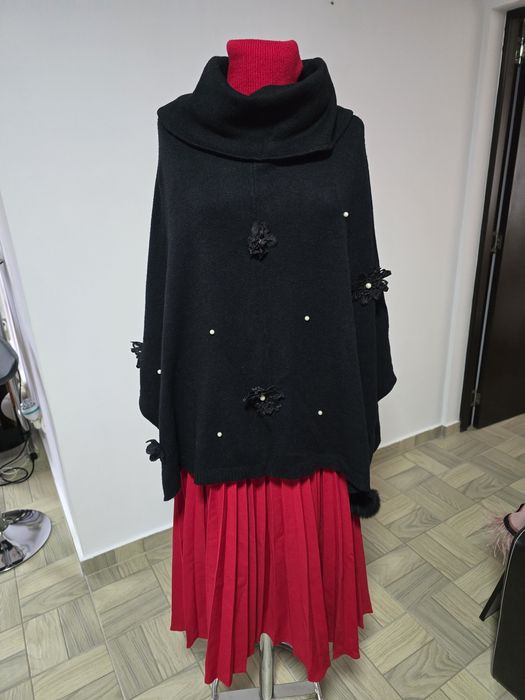 Capa neagra eleganta pentru rochii, camasi, model overseized