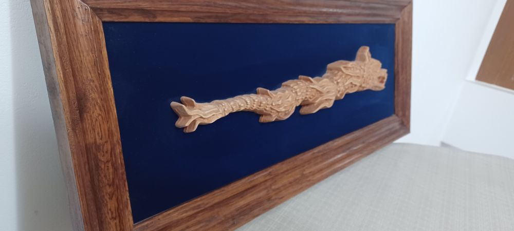 Tablou Lup Dacic lemn sculptat