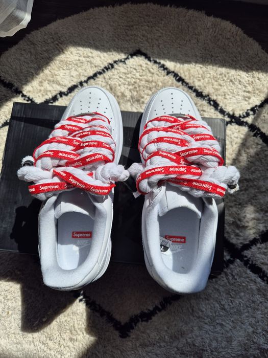 Nike Air Force 1 Low x Supreme Custom Rope Laces - Alb - Mărimea 39