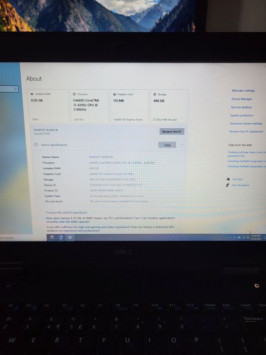 Laptop Dell Latitude E5440 vPro,  i5-4310U, 8 GB,  sshd 500 GB,  14"