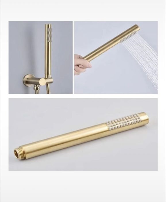 Set dus cu efect de ploaie auriu,cupru,nou,accesorii incluse