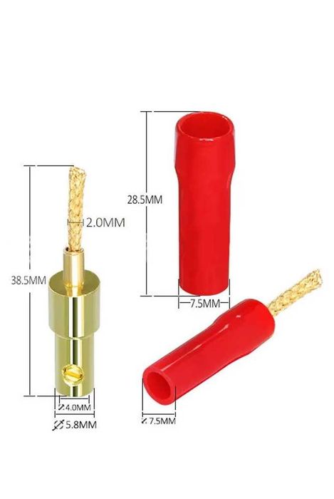 Conectori tip pin flexibil 2mm / shell din plastic - 8-buc.