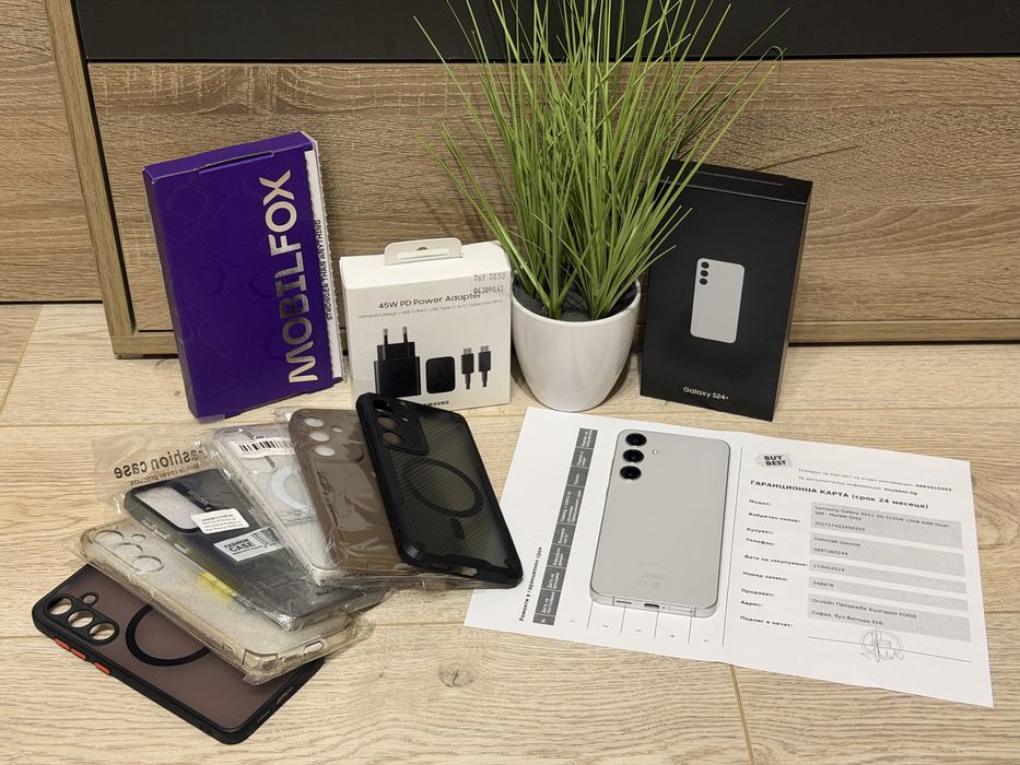Samsung s24 plus 12GB RAM 512 ROM с гаранция, адаптер и аксесоари