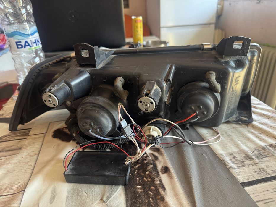 Тунинг фарове с лупи и Angel Eyes за BMW E36 (Sonar / FK) – H1