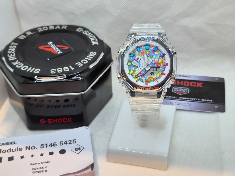 Ceas Sport Casio g shock ga 2100 BM jellyfish ,paint Multicolor , Nou,Garantie 2 ani