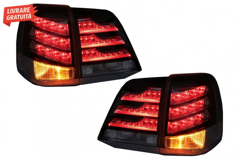 Stopuri LED Alb si Negru Toyota Land Cruiser FJ200 J200 (2007-2011)