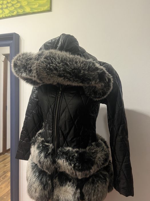 Geaca cu blanita piele ecologica