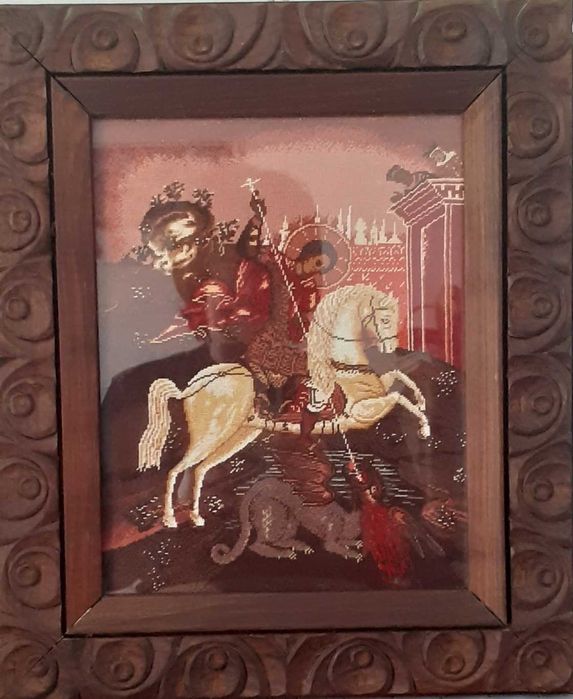Намален "Свети Георги и змея" - оригинален гоблен,Wiehler модел №3561