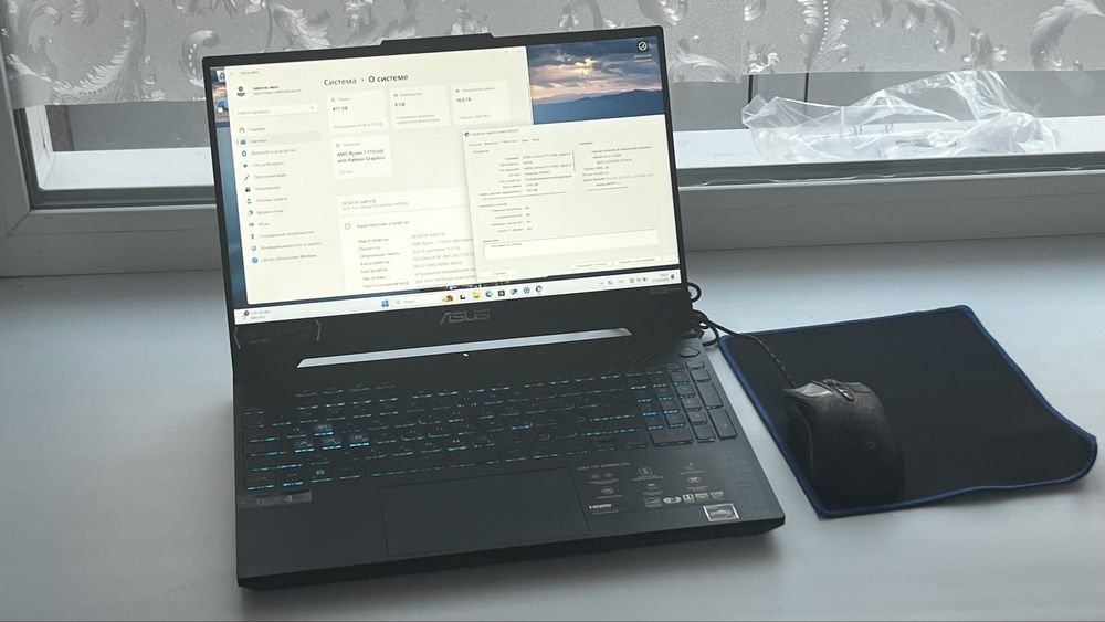 Asus tuf gaming a15 4060  память 16/512  ryzen 7 7  новый