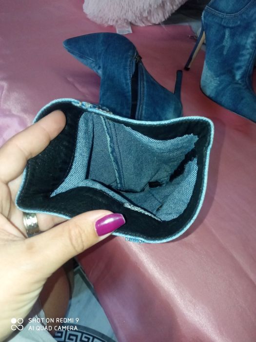 Cizme din blug cu toc