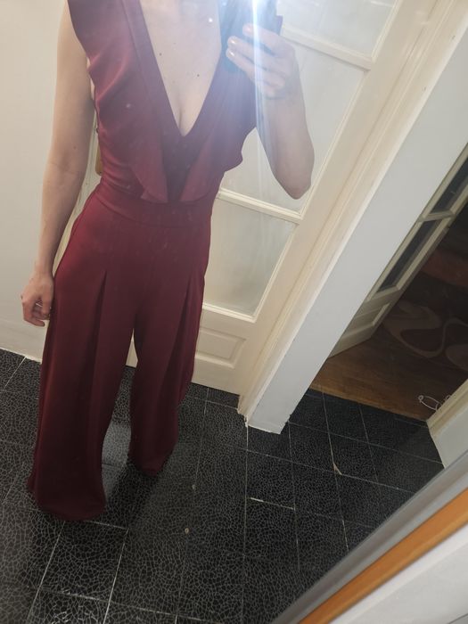 Salopetă bordo eleganta