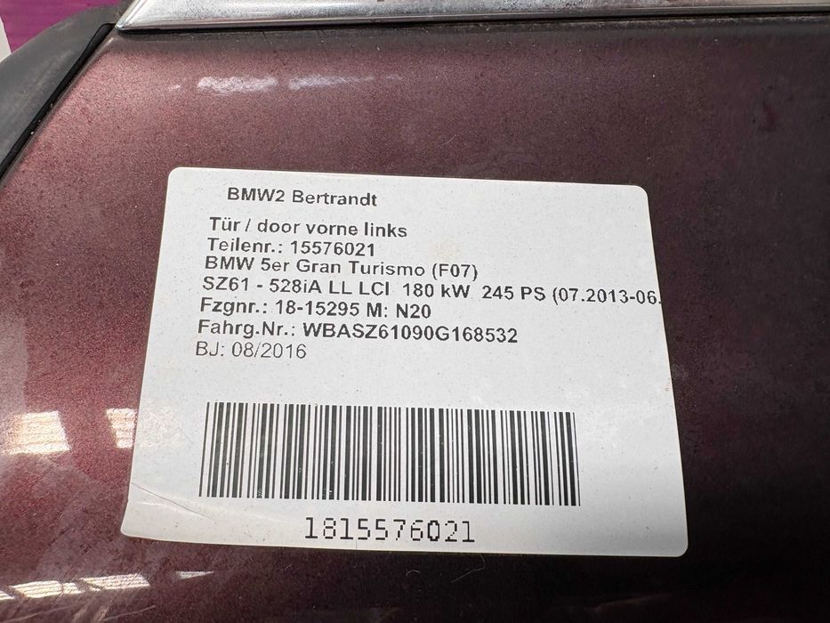 Предна Лява Врата За БМВ 5 Ф07 Ф07ЛЦИ BMW 5er F07 F07LCI