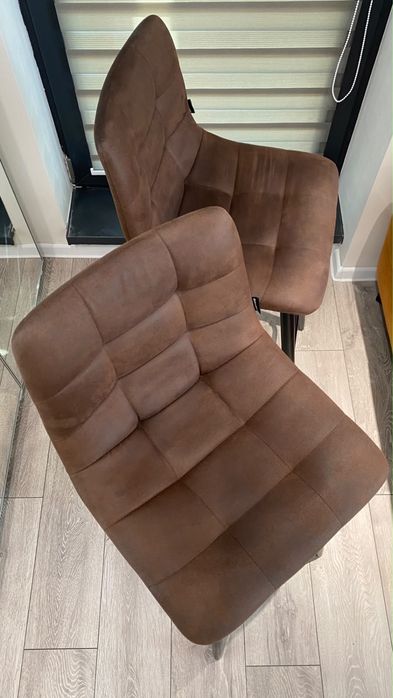 Scaun De Bar CarryHome din metal, textil, maro, negru