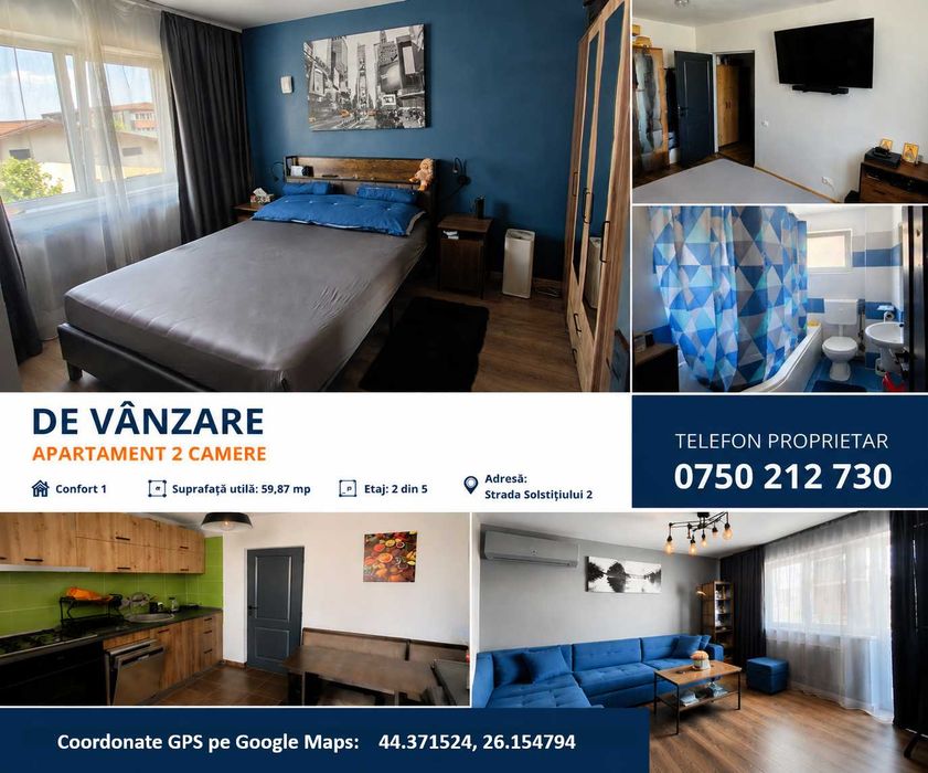 Apartament 2 camere decomandat – 59,87 mp – Proprietar