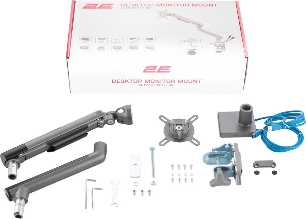 }Крепление монитора настольное 2E Хусто USB3.0 хаб