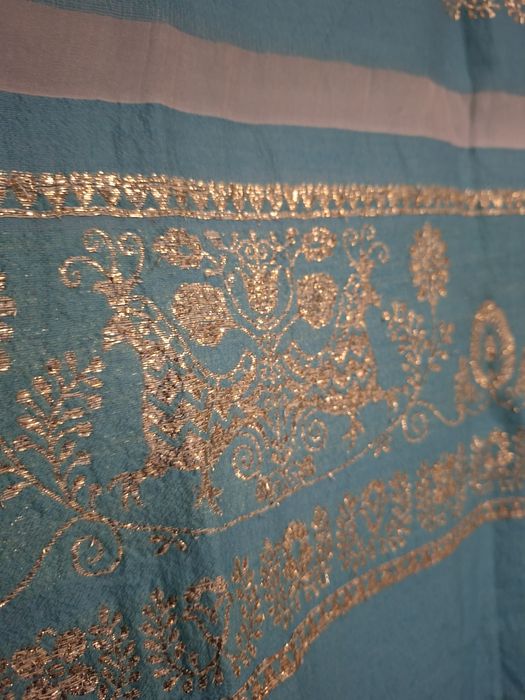 Sal indian turquoise cu auriu