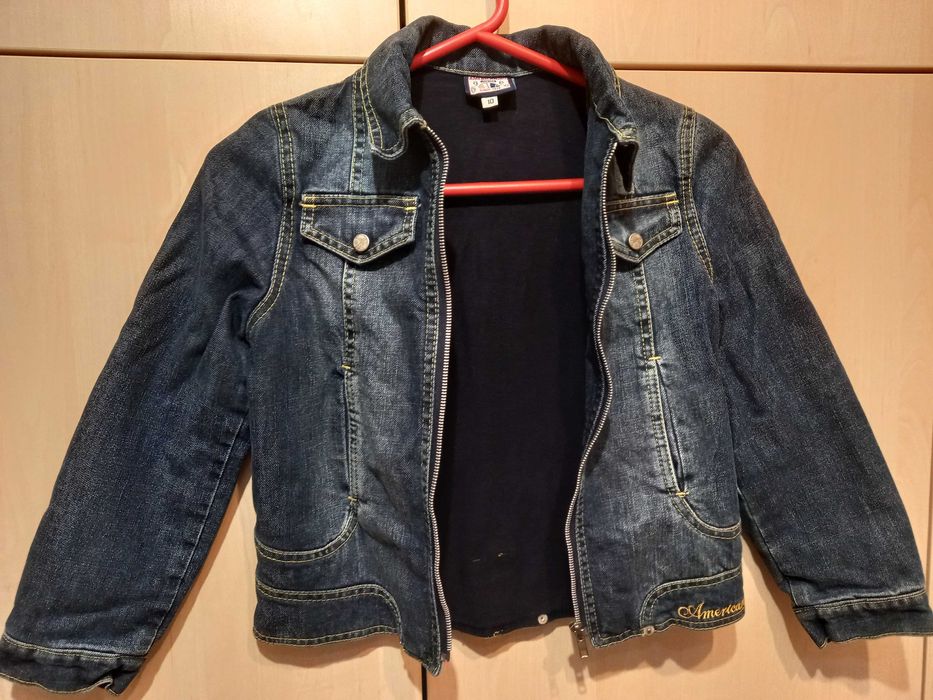 Детско яке дънков плат с подплата от полар