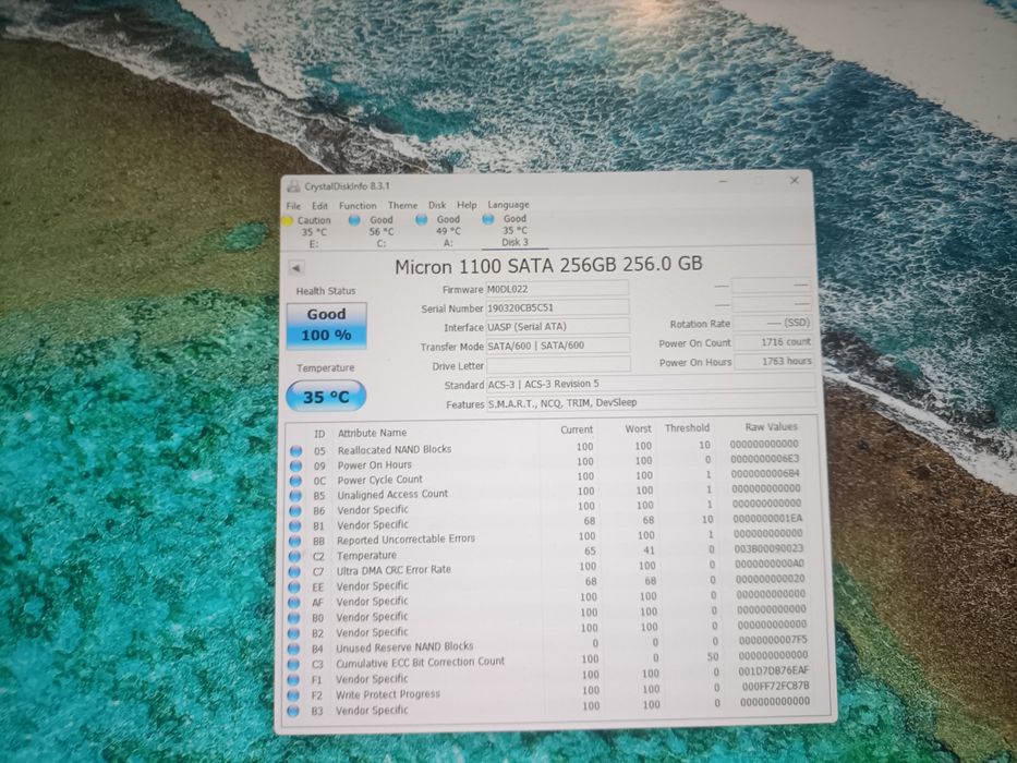 vand ssd nvme m2 pciex 3.0/sata3  2280 256gb second hand