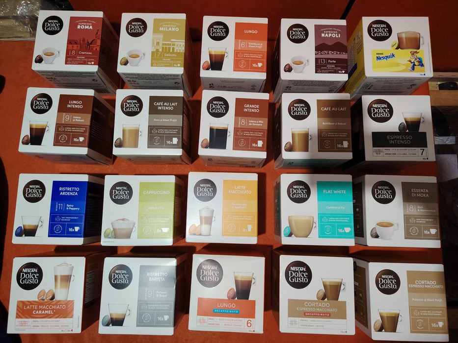 Capsule cafea espresso cortado nesquick latte cappuccino ness flat whi