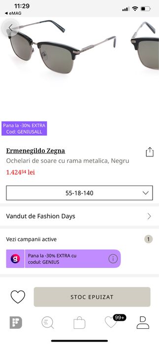 Ochelari de soare originali Ermenegildo Zegna/Mont Blanc/Bottega Veneta