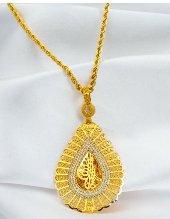 Золотая цепочка с кулоным ,65 см проба 585 вес 12,85 гр, Турецкая