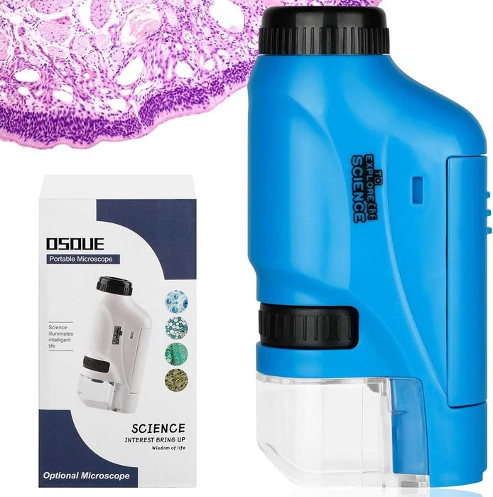 Мини микроскоп OSDUE за деца с LED светлина, асферична система от лещи