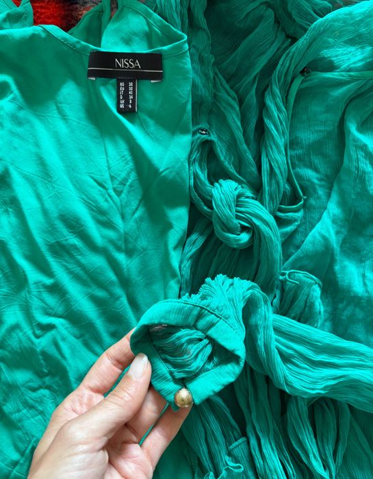 Bluză mătase verde Nissa S