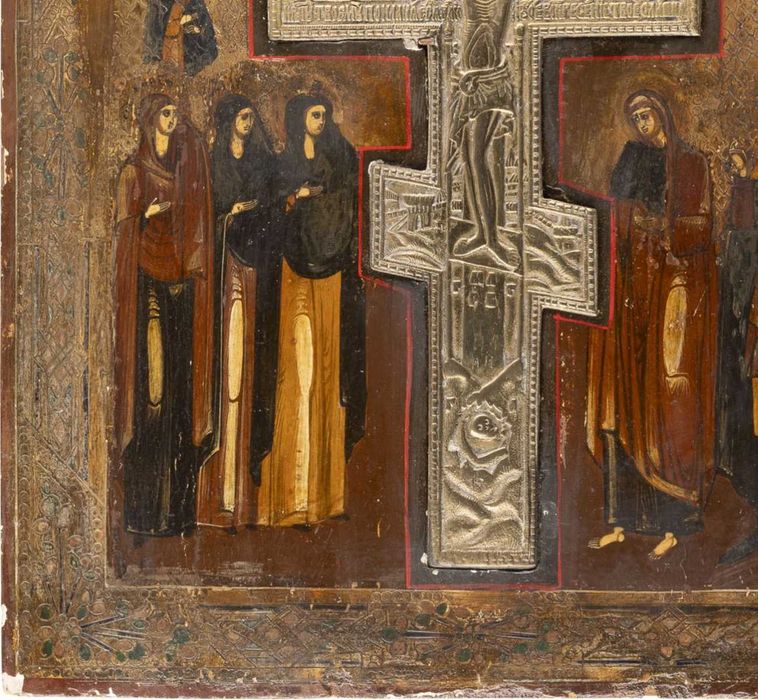 Icoană pe lemn „Iisus pe cruce”, școală rusească, sfârșitul sec. XIX