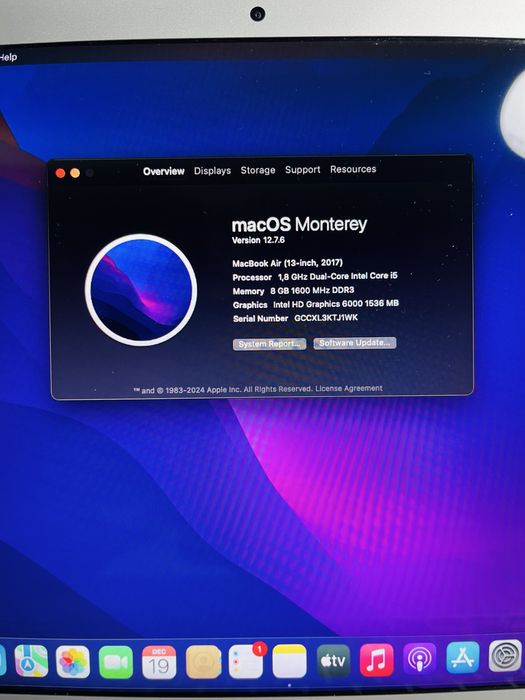 Macbook air 13” (2017) A1466