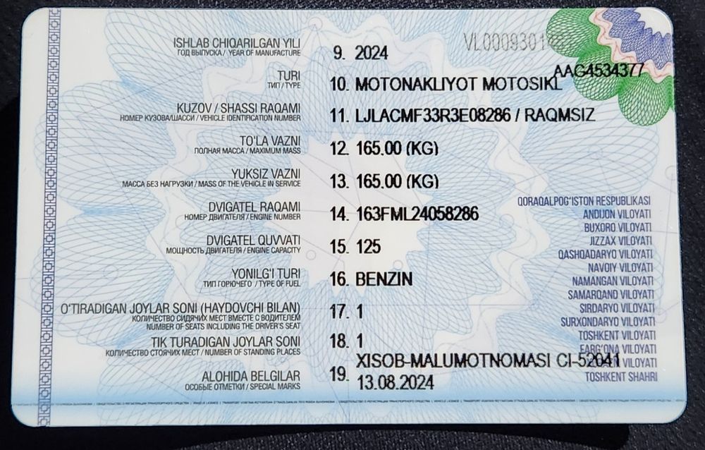 Mot 2024 kawasaki 250 kub arzonga bervoriladi aybi yoq jovob