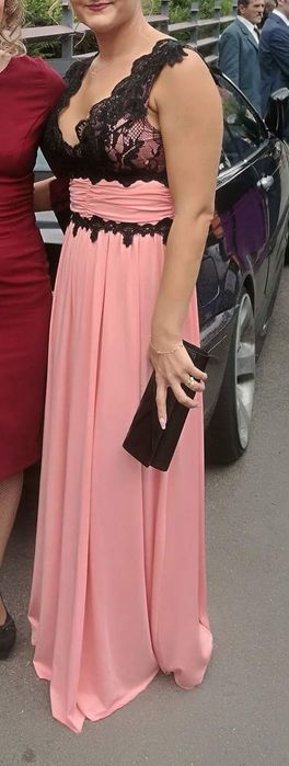 Rochie de ocazie ,nunta, botez, cu dantelă in partea de sus