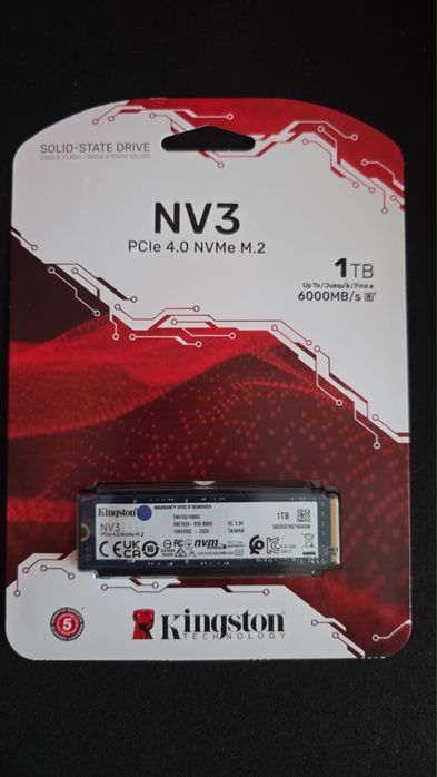 Скоростной Твердотелый SSD M2 Kingston NV3 1TB, NVME, 6000мб/сек, 6шт