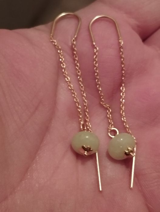 Cercei din argint aurit cu pietre naturale agate