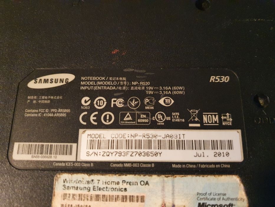 laptop samsung np r530 tastatura carcasa balamale cooler