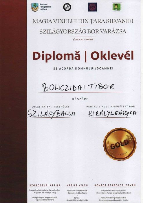 Vând struguri pentru vin (producția a câștigat medalie de aur)