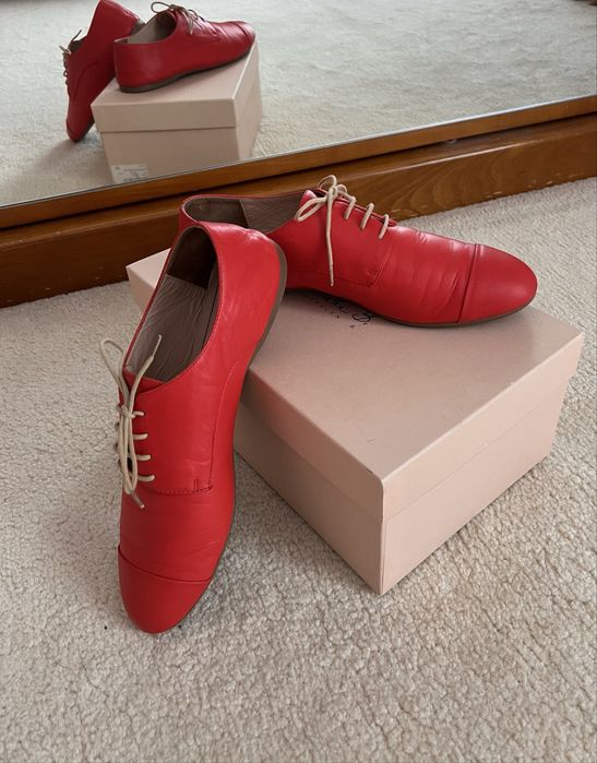 Pantofi rosii din piele 38