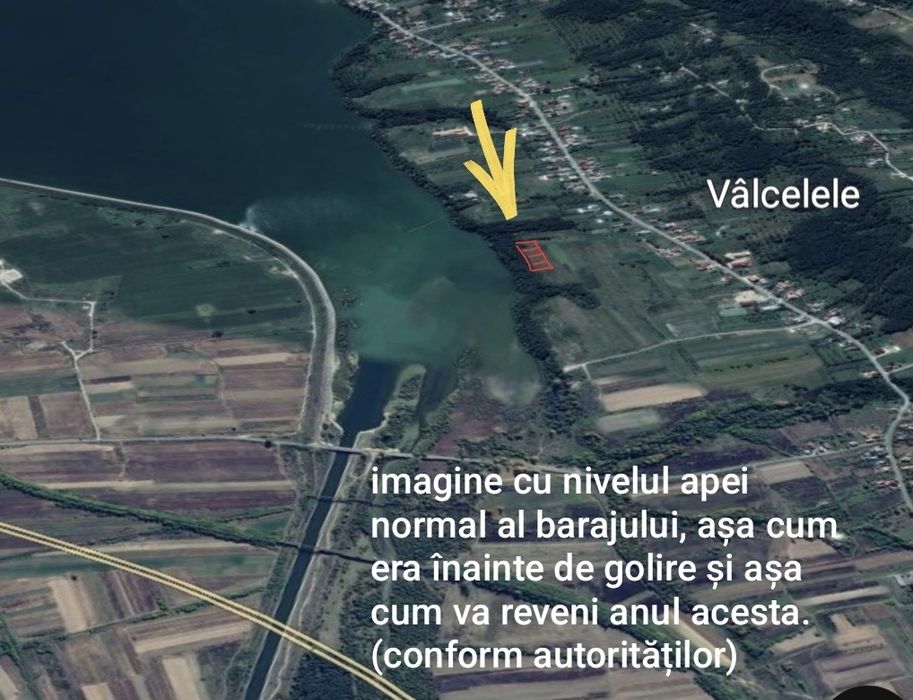 PENINSULĂ PRIVATĂ: 2400mp la Lac – 80m Deschidere – 5 min de A1
​V