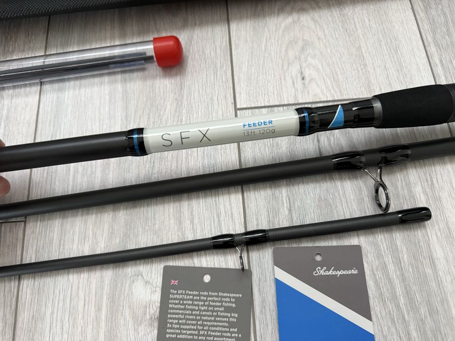 Lanseta feeder noua pescuit premium Shakespeare SFX SuperTeam 3.96 120 gr schimb cu shimano fox daiwa