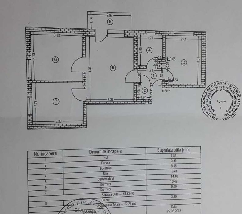 Apartament 3 camere de vânzare – Central, Str. Republicii, Târgu-Jiu