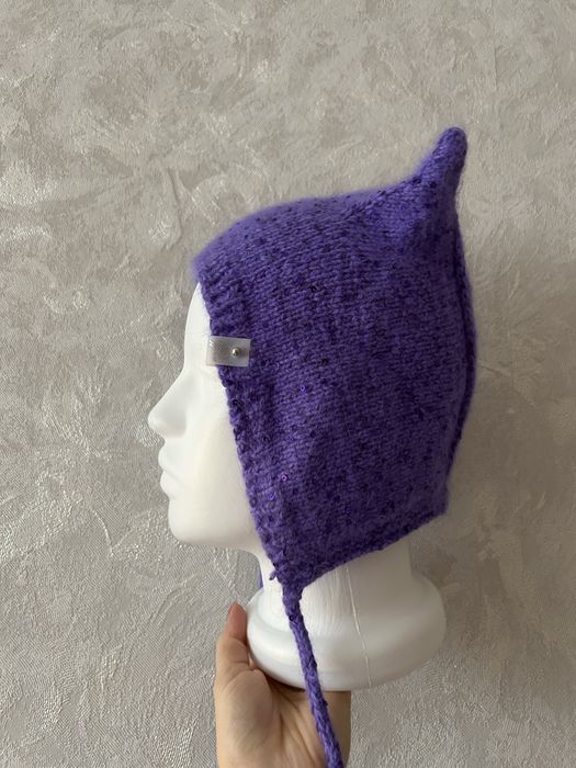 Шапка с ушками ушами чепчик