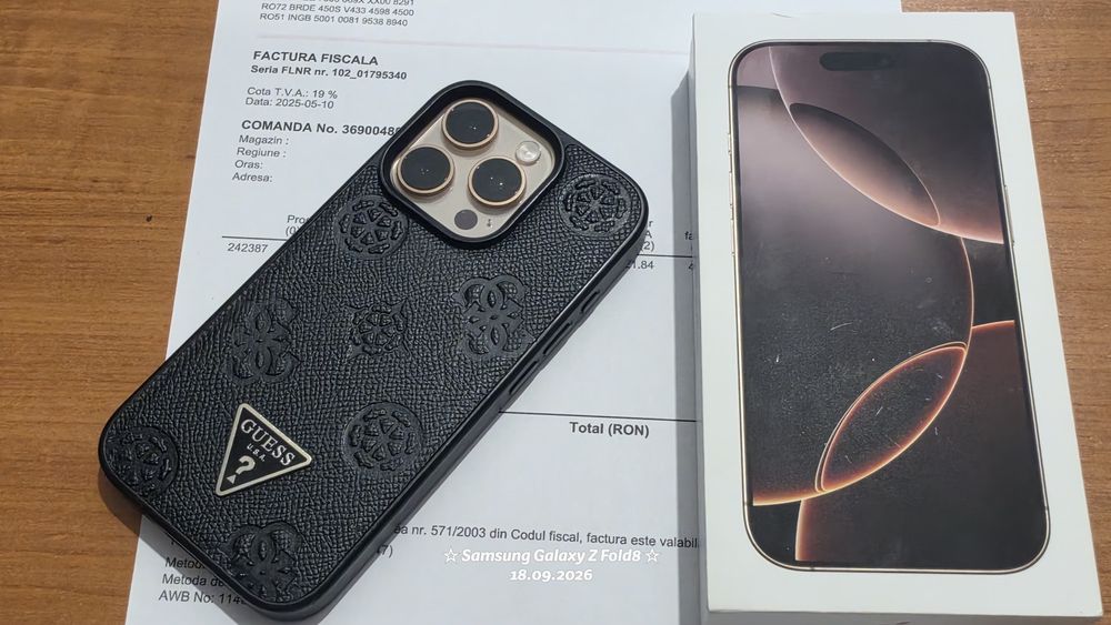 Apple iPhone 16 Pro -128 GB / Dessert Titanium /Garantie Flanco /Impecabil