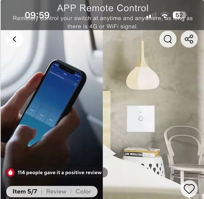 Întrerupător inteligent WiFi + RF 433 MHz – iluminat, rulouri și obloane